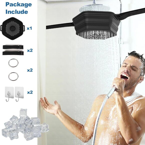 Foldable Silicone Ice Shower Bath Bucket for Cold Shower Therapy(1 Set) - Picture 7 of 13